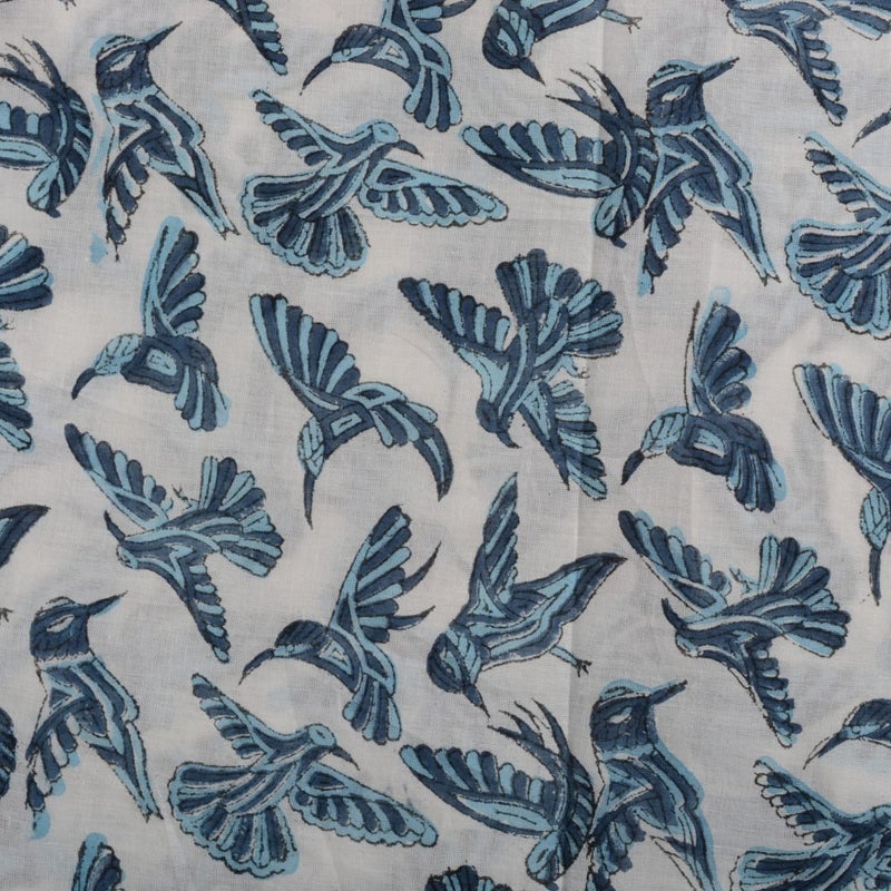 Trade Star 100% Cotton Fabric for Bird Print Fabric Sewing 3 Yard Hand Block Print Fabric by The Yard Dressmaking Fall Decor Cloth Running Natural Dye Sanganeri Indian Width 44 Inches (Pattern 1) - Image 1